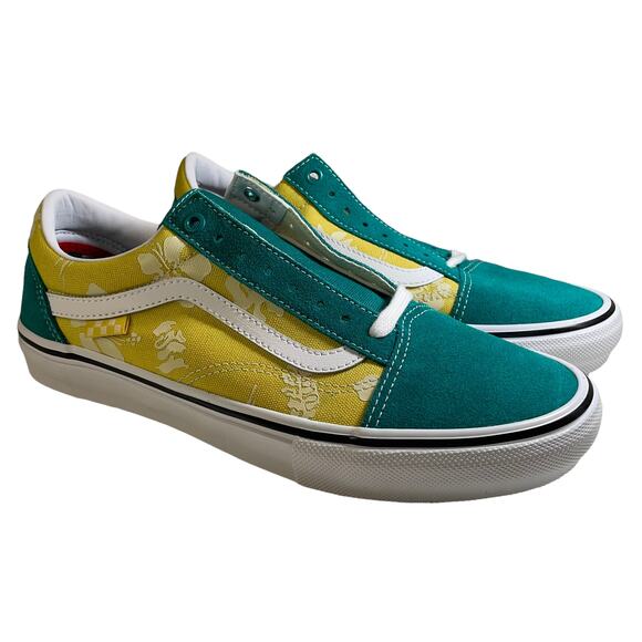 NWT VANS Skate Old Skool Sneaker Aloha Marine Gold Size Men's 9.5 VN0A5FCB3LA - Picture 1 of 7